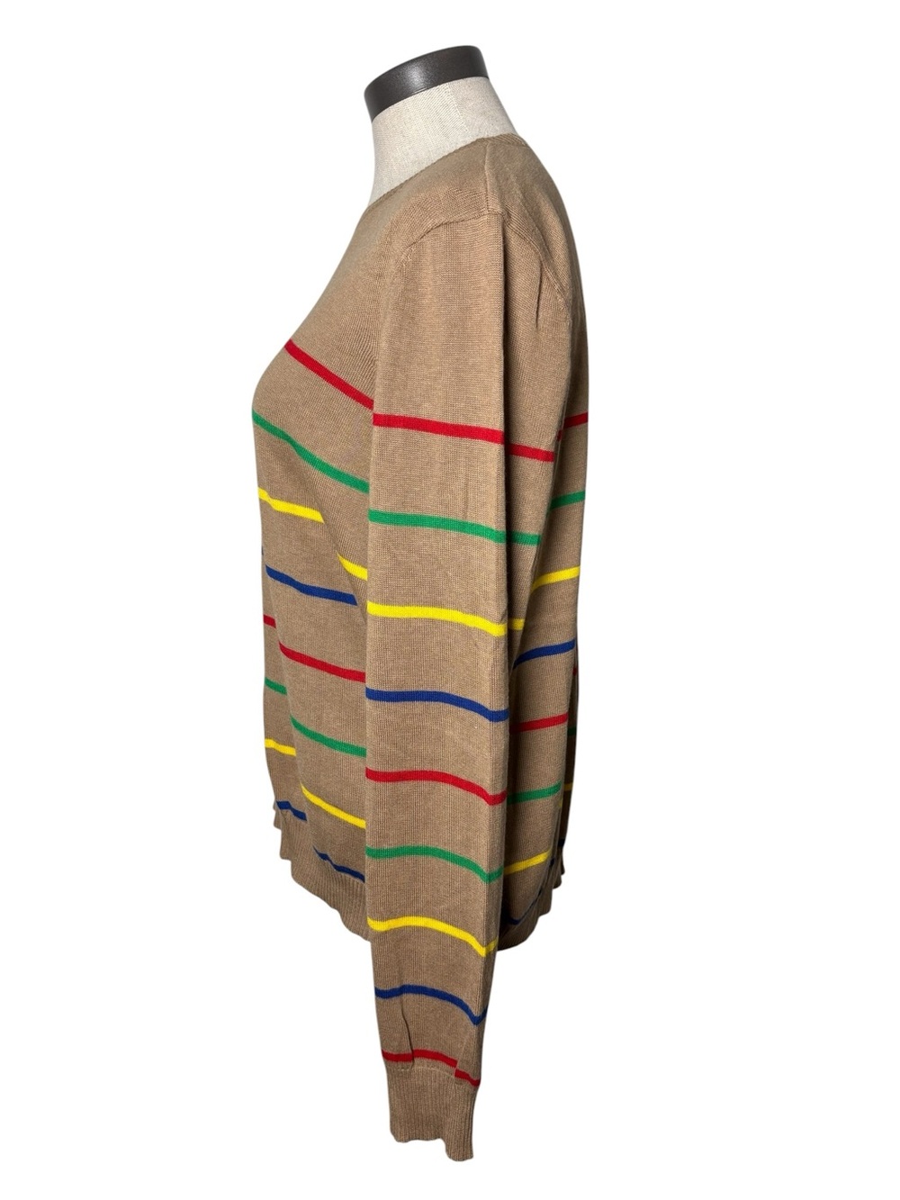 Lauren Ralph Lauren Rainbow Stripe Sweater XXL Cotton Modal Lightweight - Picture 3 of 6